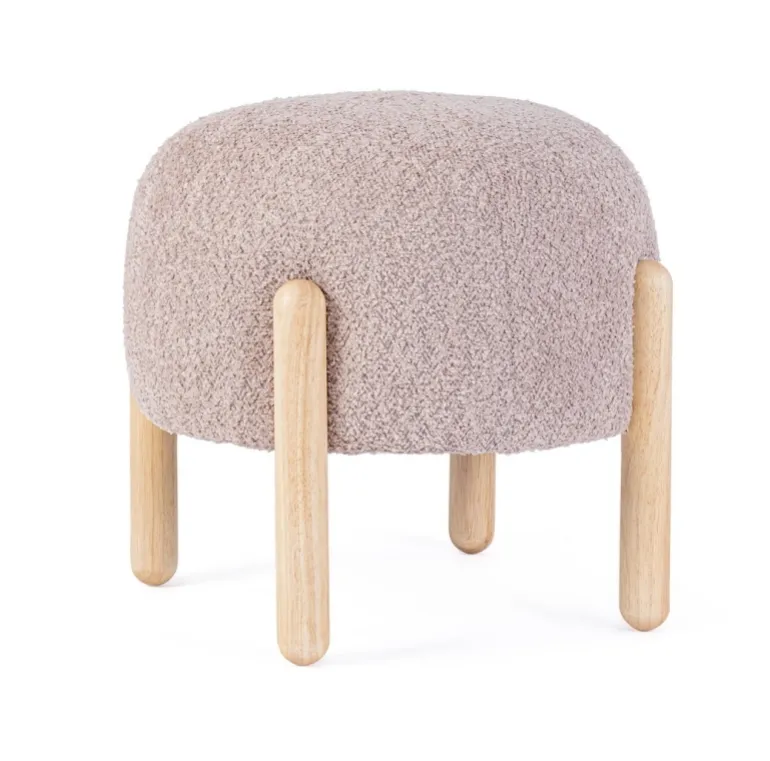 SGABELLO EFFETTO BOUCLE' ROSA ANTICO - DAYLA