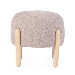 SGABELLO EFFETTO BOUCLE' ROSA ANTICO - DAYLA