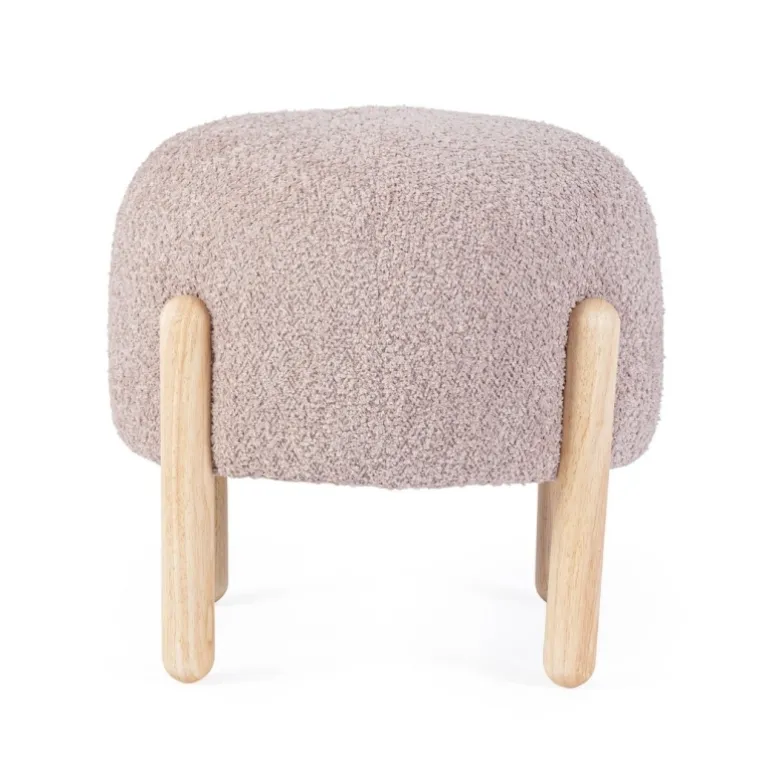 SGABELLO EFFETTO BOUCLE' ROSA ANTICO - DAYLA