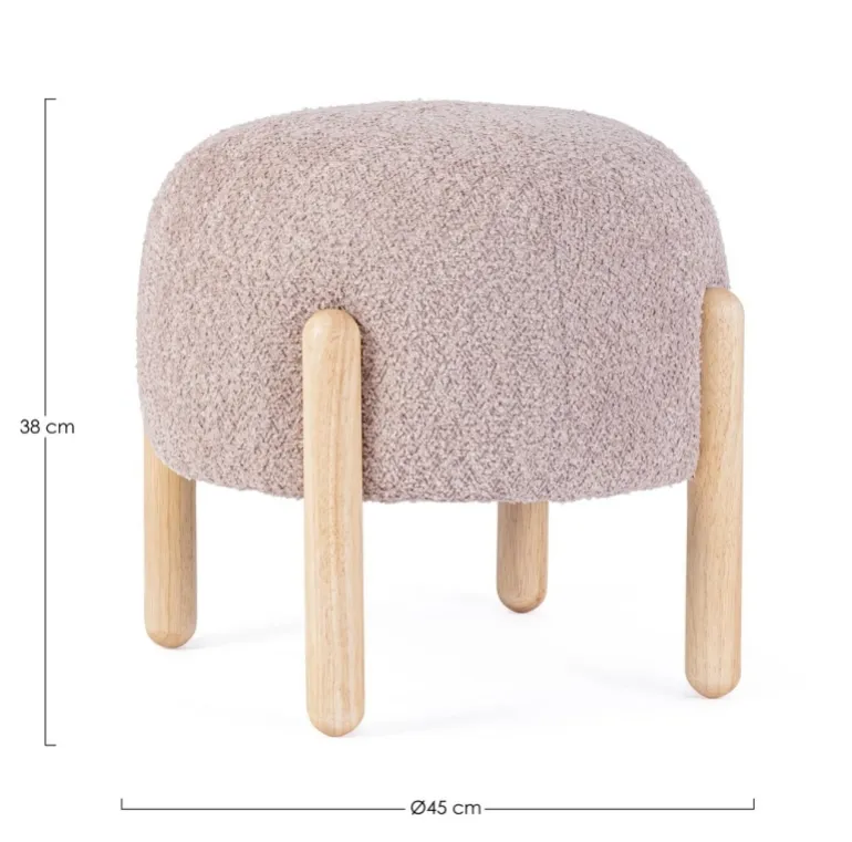 SGABELLO EFFETTO BOUCLE' ROSA ANTICO - DAYLA