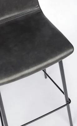 SGABELLO IN ECOPELLE ANTRACITE - KYRA