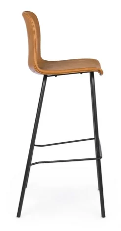 SGABELLO IN ECOPELLE COLOR CUOIO - KYRA