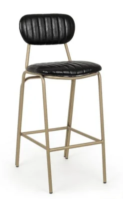 SGABELLO IN ECOPELLE NERO - ADDY