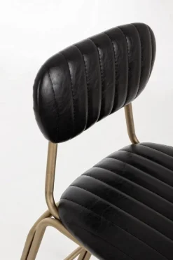 SGABELLO IN ECOPELLE NERO - ADDY