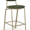 SGABELLO IN ECOPELLE VERDE SCURO - ADDY