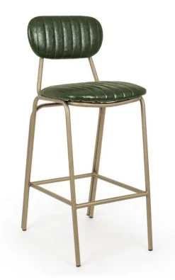 SGABELLO IN ECOPELLE VERDE SCURO - ADDY