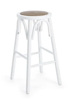 SGABELLO IN LEGNO BIANCO - CIRCLE