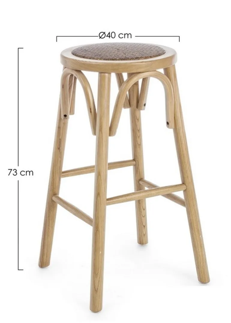 SGABELLO IN LEGNO NATURALE - CIRCLE