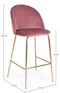 SGABELLO IN VELLUTO BLUSH - CARRY