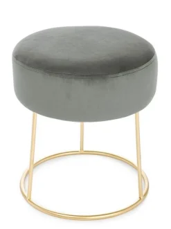 SGABELLO IN VELLUTO GRIGIO - CLARISSA