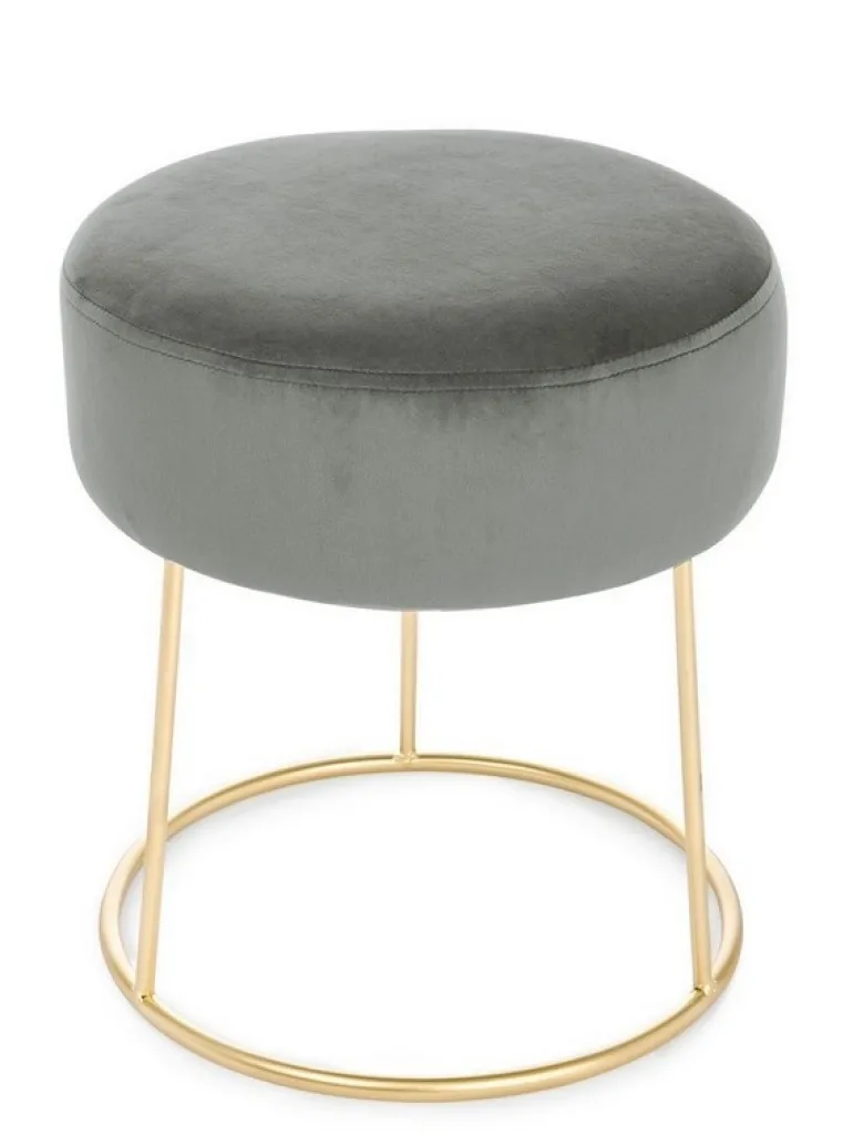 SGABELLO IN VELLUTO GRIGIO - CLARISSA