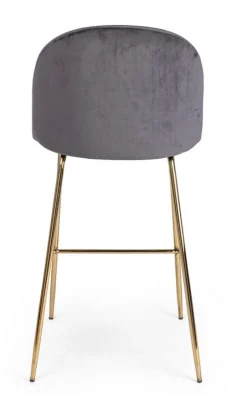 SGABELLO IN VELLUTO GRIGIO SCURO - CARRY