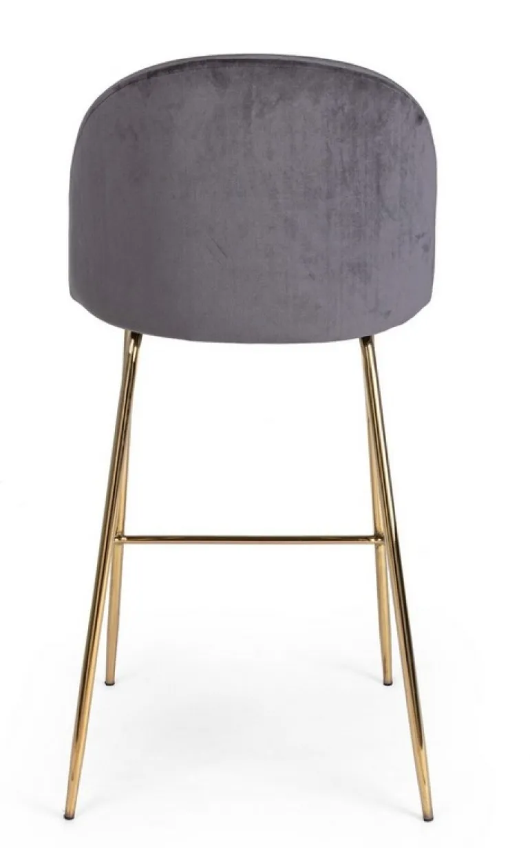 SGABELLO IN VELLUTO GRIGIO SCURO - CARRY