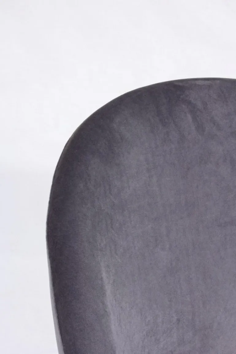 SGABELLO IN VELLUTO GRIGIO SCURO - CARRY