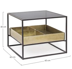 TAVOLINO CON CONTENITORE IN METALLO - MAVILA