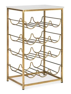 TAVOLINO CON PORTABOTTIGLIE IN METALLO - MARMOL