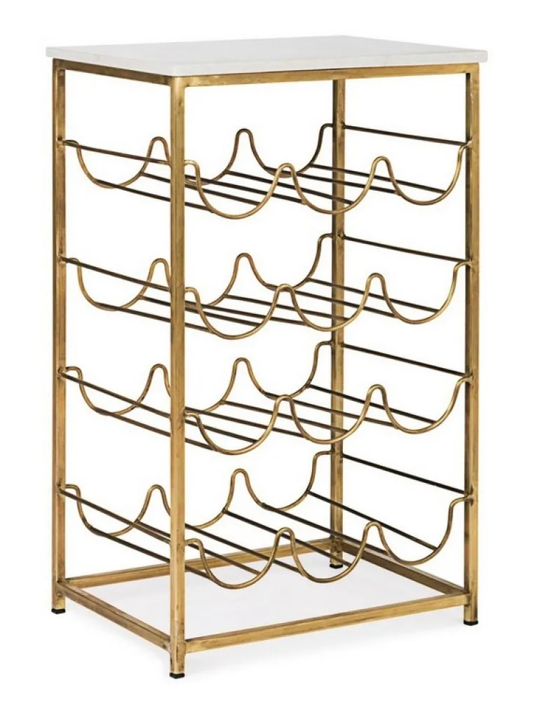 TAVOLINO CON PORTABOTTIGLIE IN METALLO - MARMOL