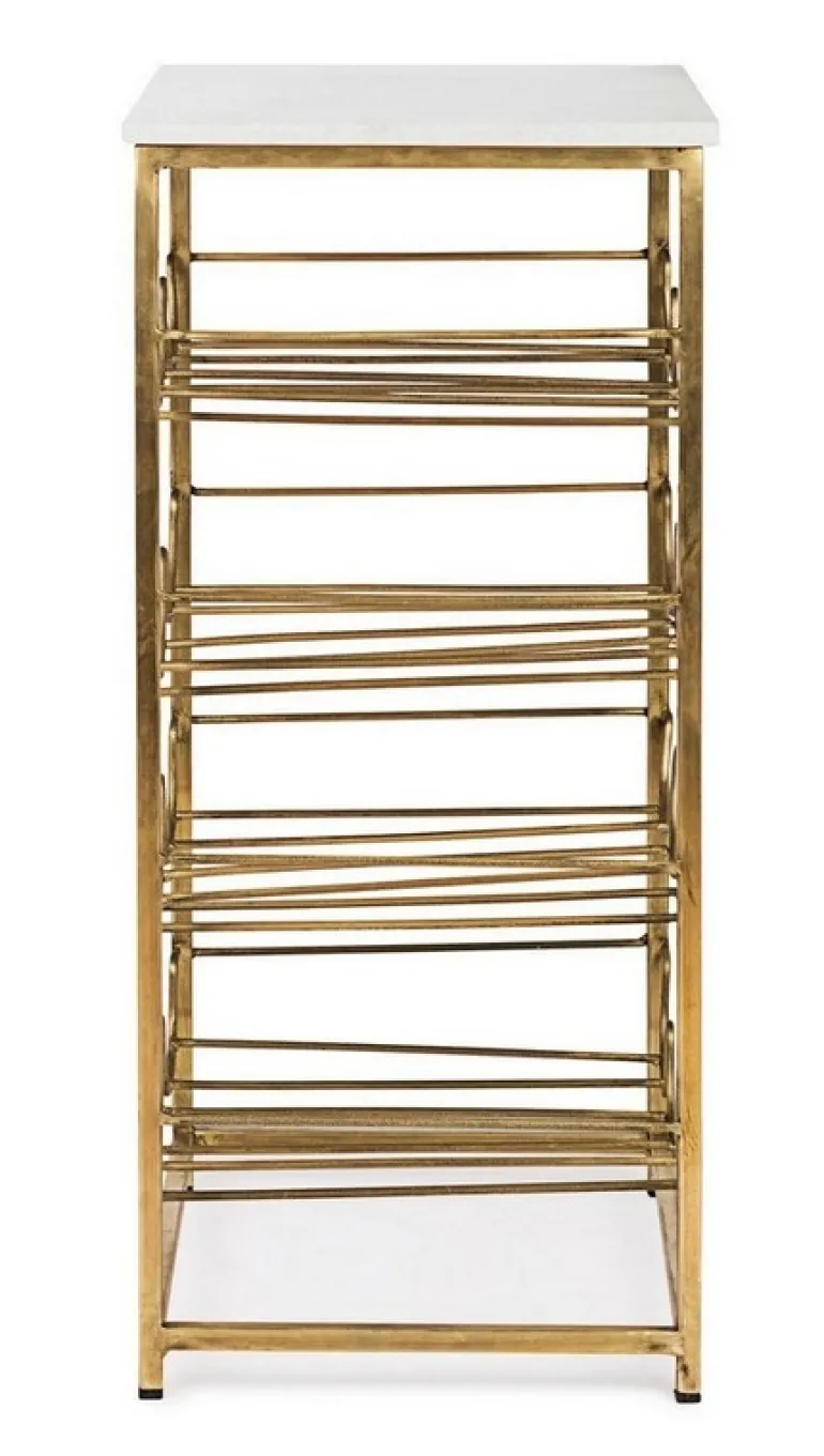 TAVOLINO CON PORTABOTTIGLIE IN METALLO - MARMOL