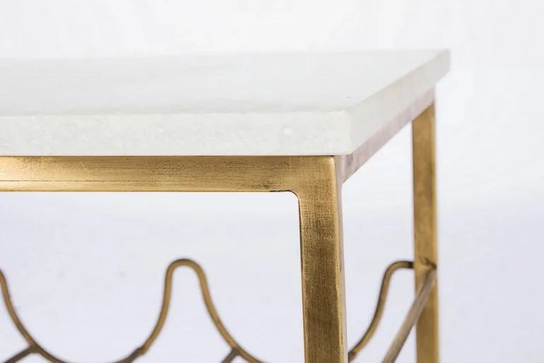 TAVOLINO CON PORTABOTTIGLIE IN METALLO - MARMOL