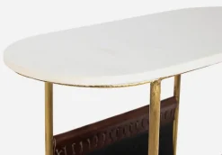 TAVOLINO CON PORTARIVISTE IN METALLO - MARMOL