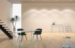 TAVOLINO CON RUOTE ROTONDO IN VETRO - IRIDE