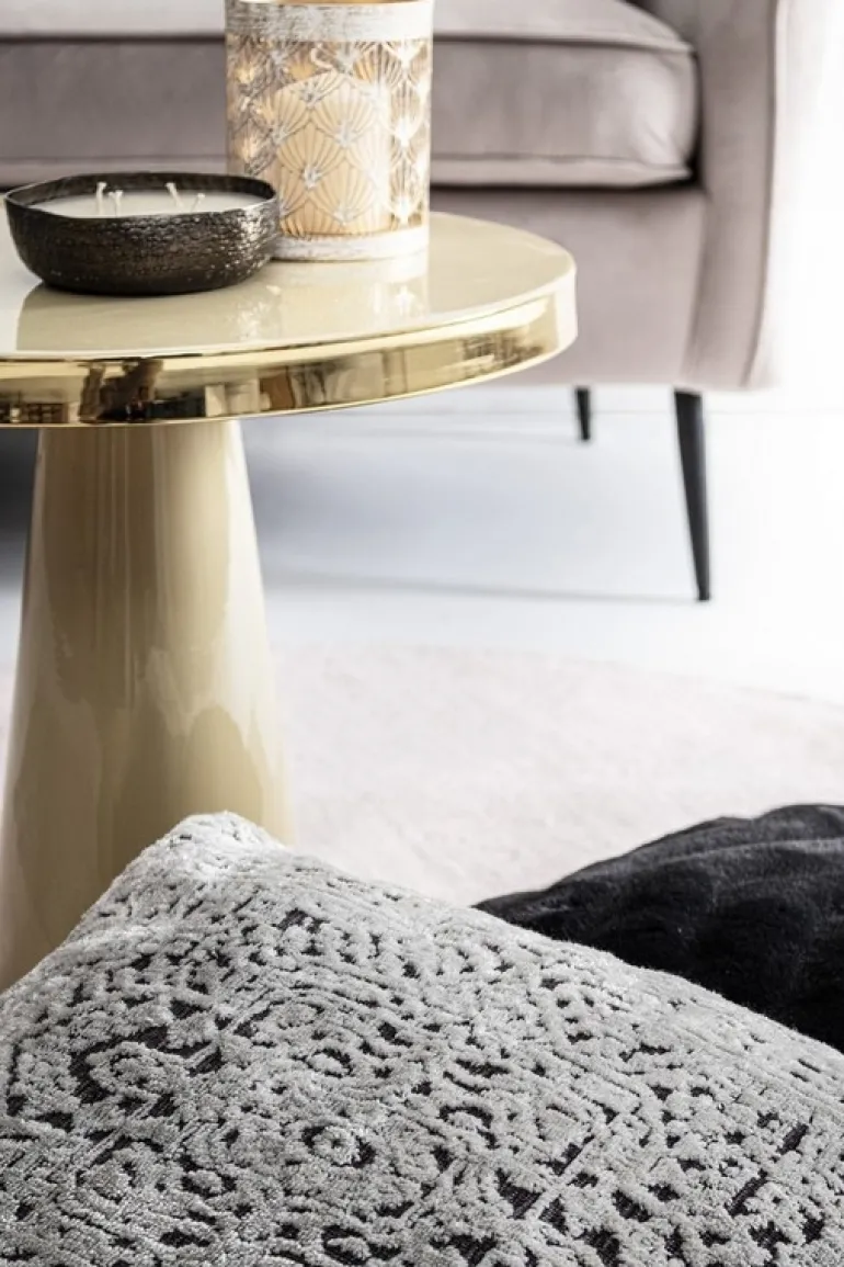 TAVOLINO IN ACCIAIO AVORIO D45.5 - NANDIKA