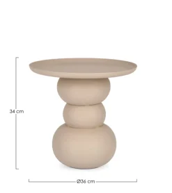 TAVOLINO IN ACCIAIO BEIGE - ALPA