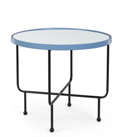 TAVOLINO IN ACCIAIO CON SPECCHIO AZZURRO - PAINTER