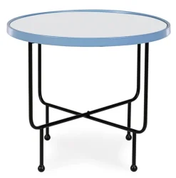 TAVOLINO IN ACCIAIO CON SPECCHIO AZZURRO - PAINTER
