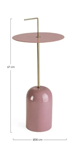 TAVOLINO IN ACCIAIO ROSA D30 - TULASI