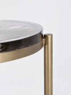 TAVOLINO IN ACCIAO FINITURA OTTONE H50 - ZAYLA