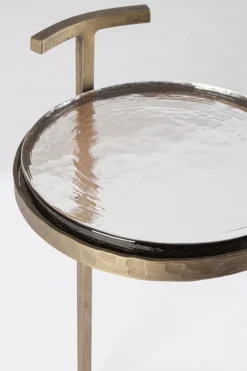 TAVOLINO IN ACCIAO FINITURA OTTONE H64 - ZAYLA