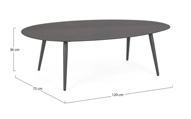 TAVOLINO IN ALLUMINIO ANTRACITE YK13 - RIDLEY