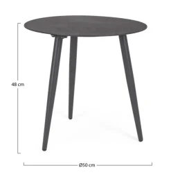 TAVOLINO IN ALLUMINIO D50 ANTRACITE YK13 - RIDLEY