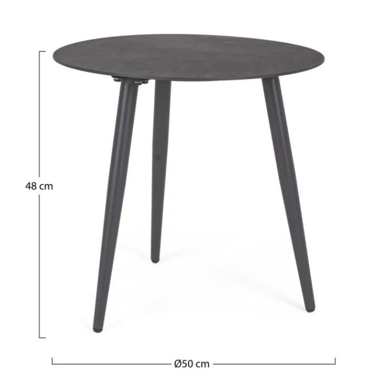 TAVOLINO IN ALLUMINIO D50 ANTRACITE YK13 - RIDLEY