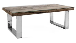 TAVOLINO IN LEGNO CON VETRO 110X60 - STANTON