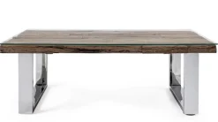 TAVOLINO IN LEGNO CON VETRO 110X60 - STANTON