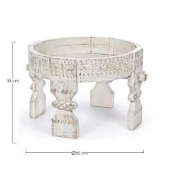 TAVOLINO IN LEGNO D50 BIANCO - YASIR