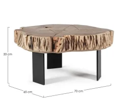 TAVOLINO IN LEGNO NATURAL - KEVAL