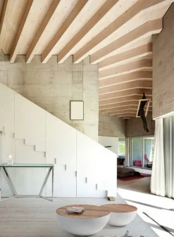 TAVOLINO IN LEGNO RICICLATO BIANCO D70 - LANCASTER