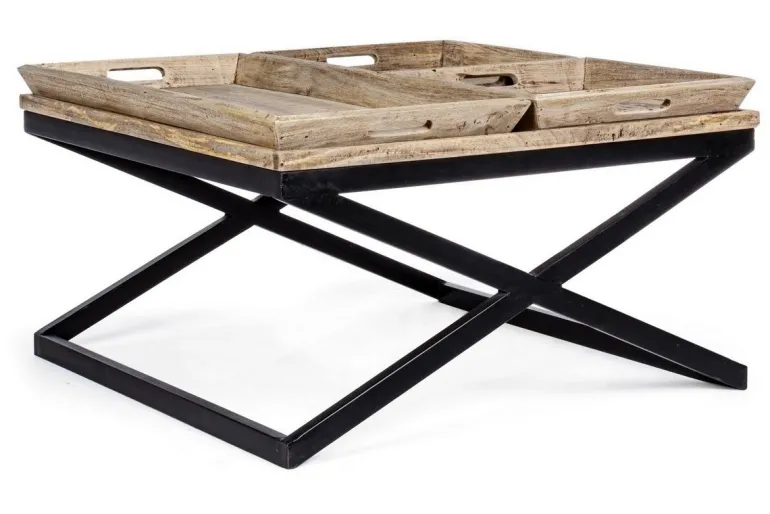 TAVOLINO IN LEGNO 90X90 - TRAY
