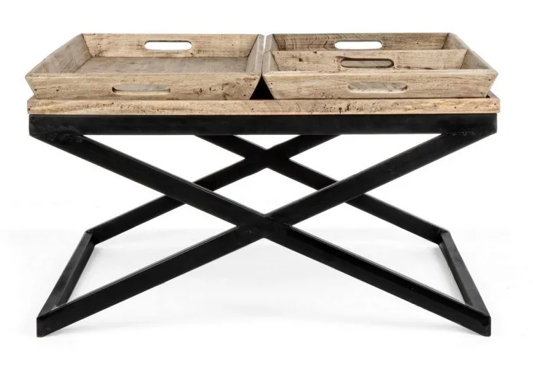 TAVOLINO IN LEGNO 90X90 - TRAY