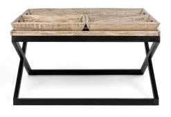 TAVOLINO IN LEGNO 90X90 - TRAY