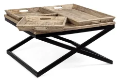 TAVOLINO IN LEGNO 90X90 - TRAY