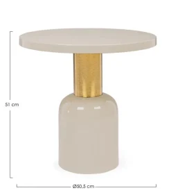 TAVOLINO IN METALLO CREMA D50.5 - NALIMA