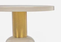 TAVOLINO IN METALLO CREMA D50.5 - NALIMA