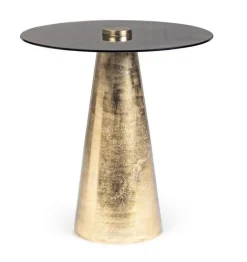 TAVOLINO IN METALLO E PIANO IN VETRO D45 - DINPAL