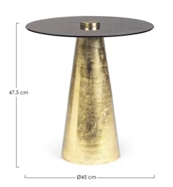 TAVOLINO IN METALLO E PIANO IN VETRO D45 - DINPAL