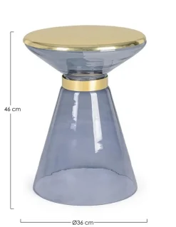 TAVOLINO IN VETRO GRIGIO D36 - MERIEL