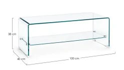 TAVOLINO IN VETRO 100X40 - IRIDE